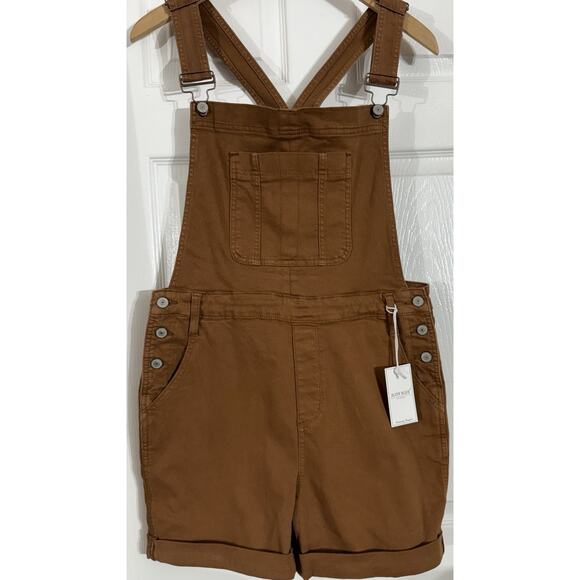 NWT Judy Blue Denim Short Bib Overalls Romper Size XL Brown JB150241 C-CO - Picture 1 of 5